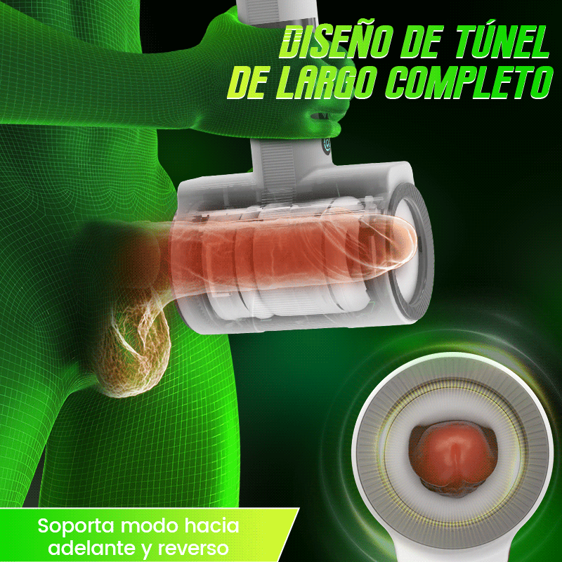 Raiden - Masturbador Doble Cabezal 7 Vibraciones 5 Rotación Telescópica Mano Mamada