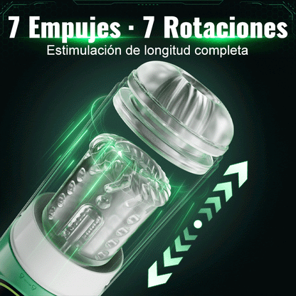 Heaven - Masturbador Automático 5 en 1 Rotación Empuje Succión Vibración Licking Stroker