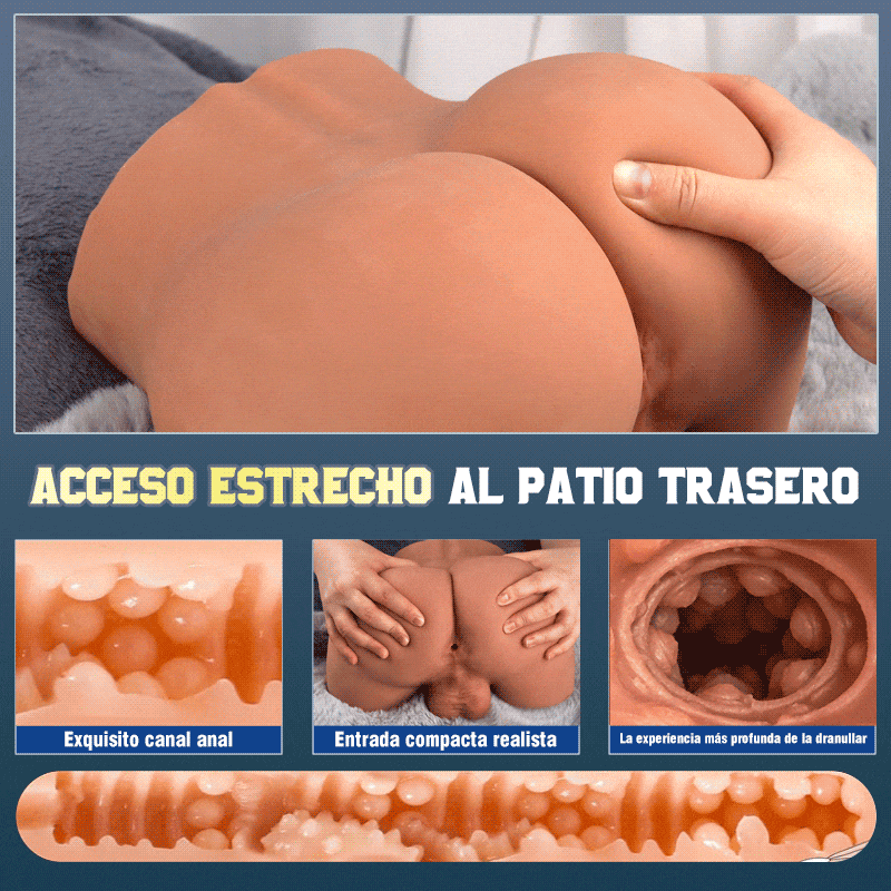 Consolador vibrador con efecto de empuje y trasero realista de 4,6 kg, color marrón