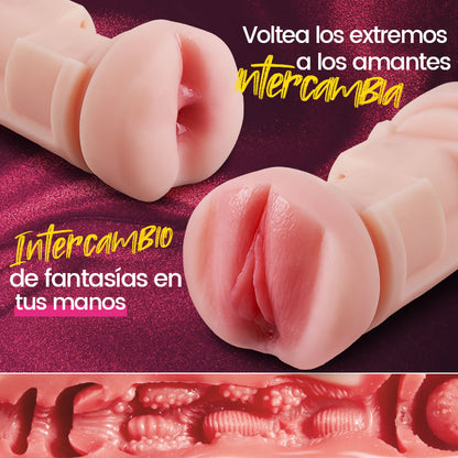 Throb - Entrenador de Resistencia Vibrante de Doble Extremo Retraso por Edging y Constructor de Endurance Masturbador Masculino