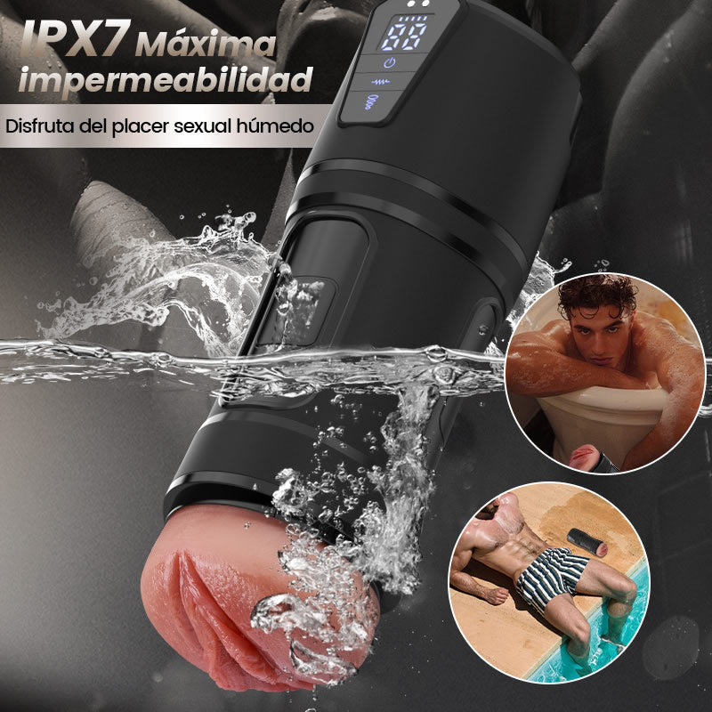 Challenger - 10 Vibraciones, 5 Succiones, Vagina Ultra-Realista, Masturbador Simulado