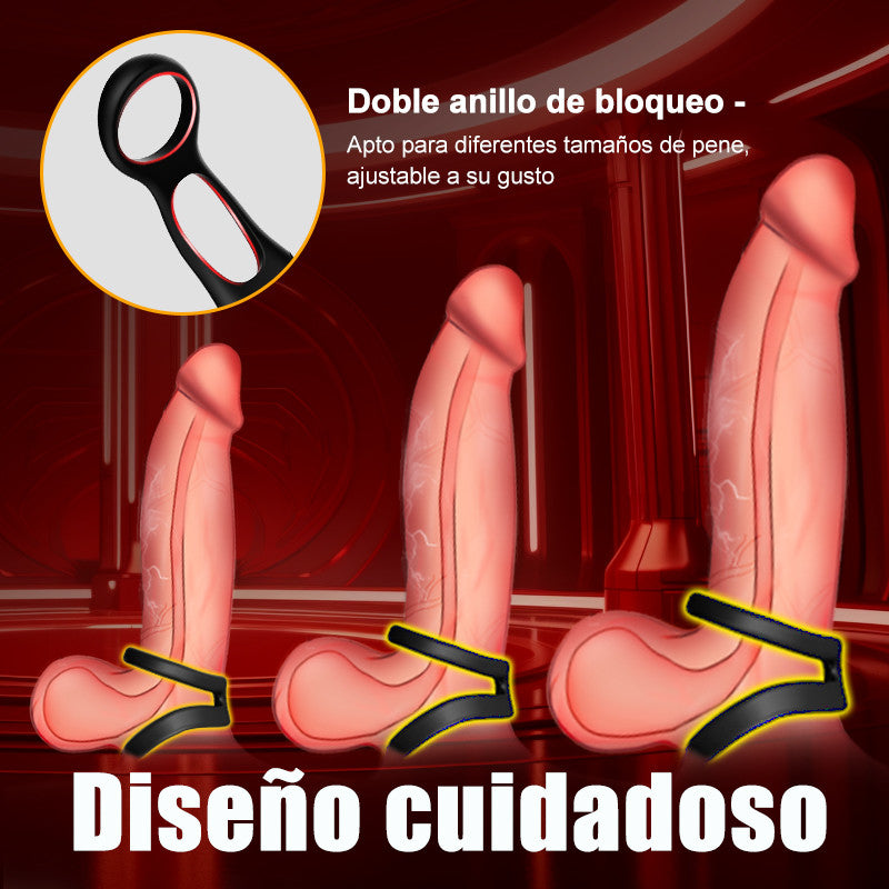 SAUL Double Penis Ring 3 Thrust 12 prostatavibratorer