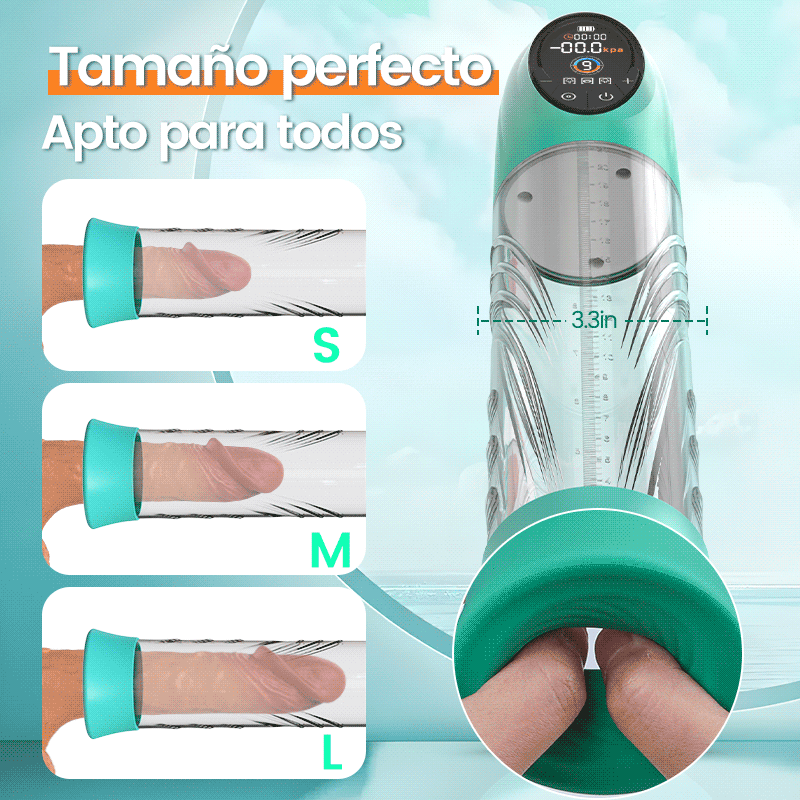 Green Pioneer - Bomba de Pene de Agua con 4 niveles de presión y 9 modos de succión y pantalla LCD