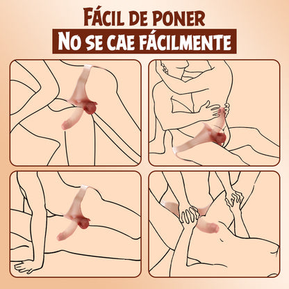 【Usuarios reales lo recomiendan】Nolan - Dildo strap-on de silicona, bragas con dildo hueco portátil con pene realista de 7.48''