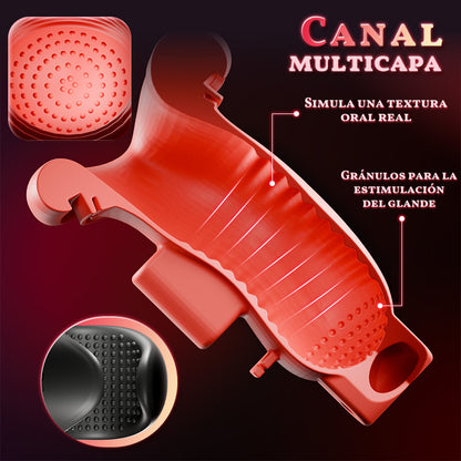 Encanto - 9 Vibraciones  4 Succiones  Succión con Clampeo  Simulador Oral para Hombres
