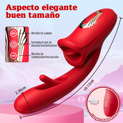【Envío en 24 horas】Vibrador de punto G con función de lamido lingual y lengua vibradora