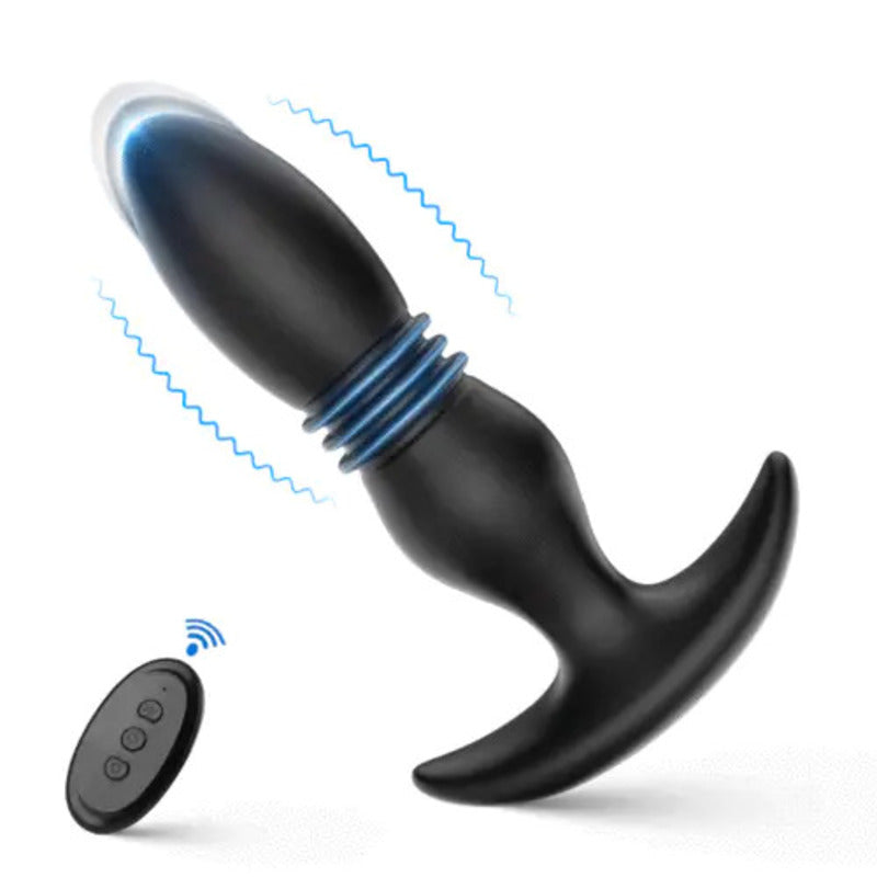 【-€20】Killer 3 Layer Anal Plug 7 Modos Telescópicos 7 Modos de Vibração
