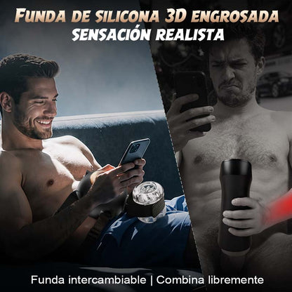 【Oferta relámpago: 30% DTO】Hazel - Wearable Male Masturbator 3-in-1 9 Thrusting Rotating Vibrating Sex Toy for Men Silicone Sleeve