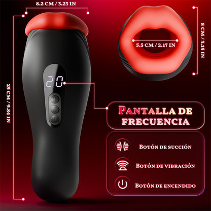 Encanto - 9 Vibraciones  4 Succiones  Succión con Clampeo  Simulador Oral para Hombres