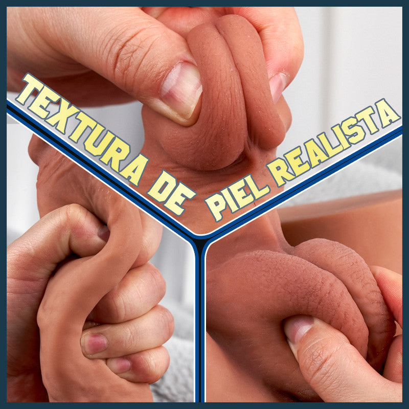 Consolador vibrador con efecto de empuje y trasero realista de 4,6 kg, color marrón