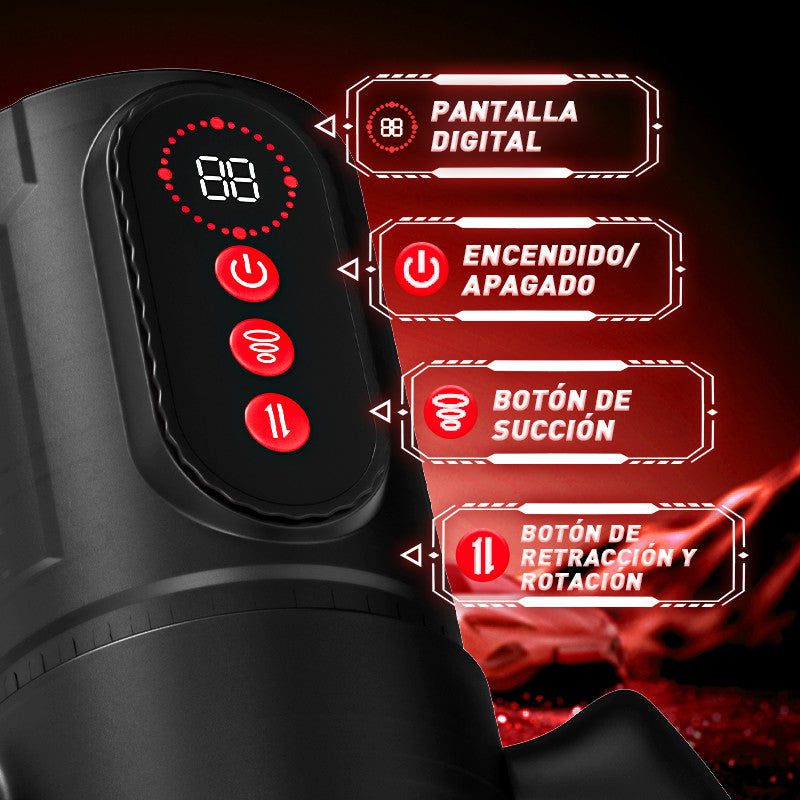 Terminator - ¡Sexo Oral x Vaginal! 9 Estiramiento Rotación 9 Chupar Con Mango Masturbador Masculino