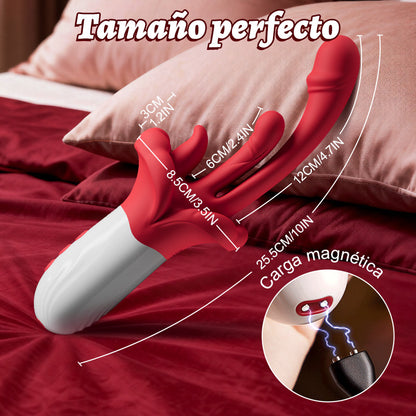 Tindra - Nuevo vibrador 4 en 1 mejorado con lamido de lengua, movimiento oscilante, calefacción y estimulación del punto G para mujeres