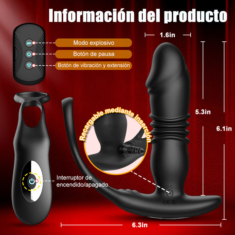 SAUL Double Penis Ring 3 Thrust 12 prostatavibratorer