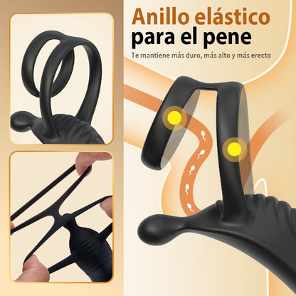 Cyclone - Masajeador de próstata con anillos dobles para una erección mejorada
