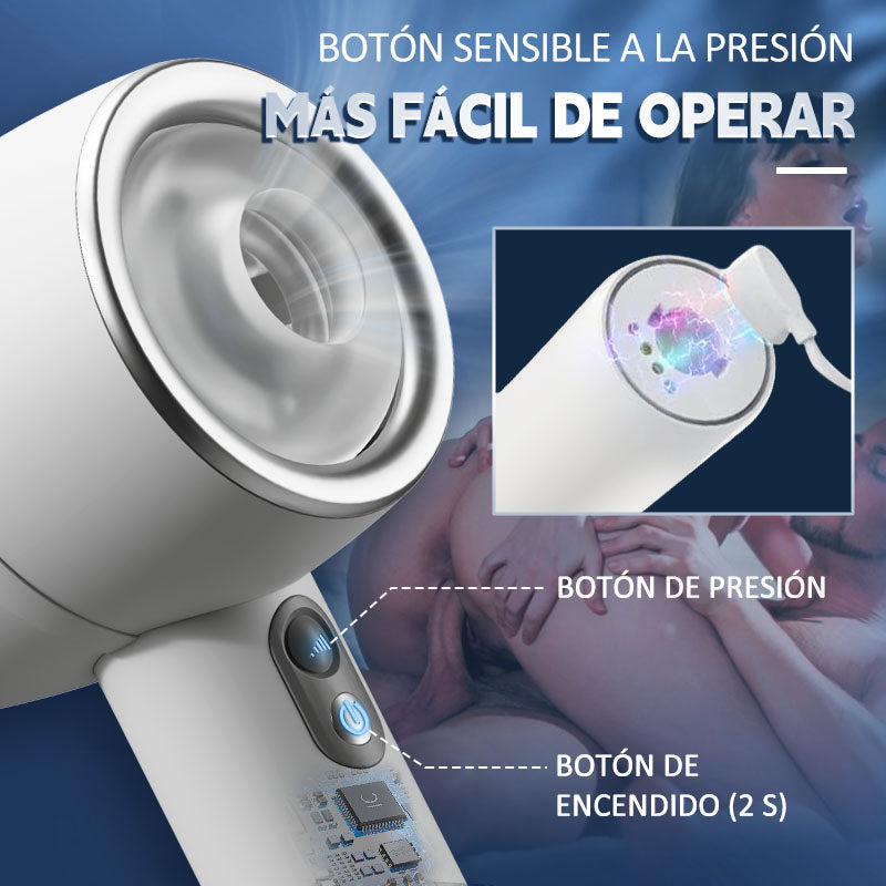 Hardy - Masturbador de mano telescópico automático con 3 frecuencias