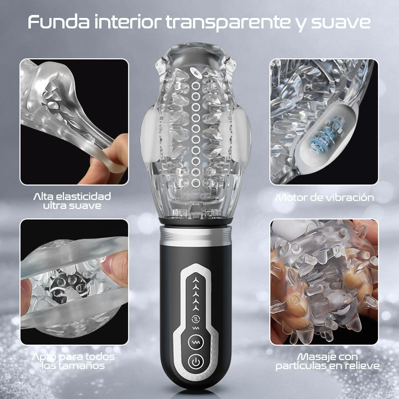 Amber - 7 Vibrador 5 empujones giratorios Mamadas Masturbador