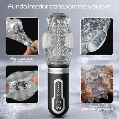 TORNADO 3.0 Versión 7 Vibrador 5 empujones giratorios Mamadas Masturbador