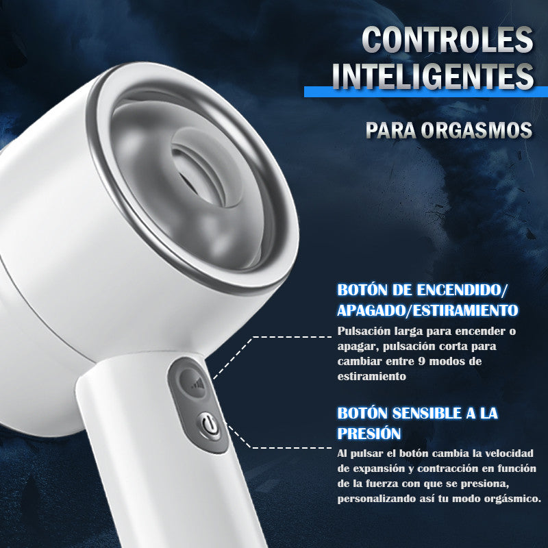 Hardy - Masturbador de mano telescópico automático con 3 frecuencias