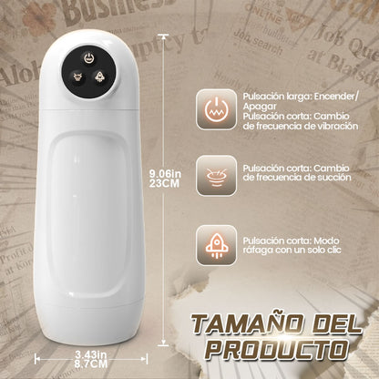 Skyline - Masturbador masculino con 10 vibraciones de succión, activación con un solo botón, masaje multipunto controlado por aplicación