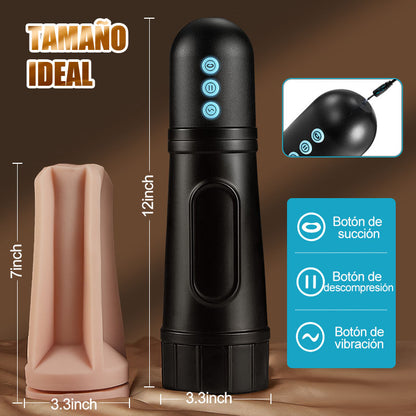 Tornado – Masturbador masculino con canal extralargo y textura realista, 10 modos de vibración y 5 modos de succión