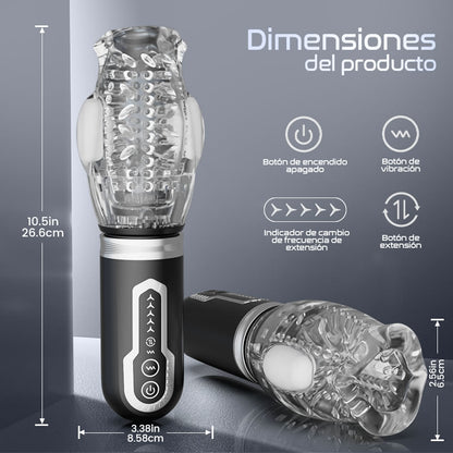 TORNADO 3.0 Versión 7 Vibrador 5 empujones giratorios Mamadas Masturbador