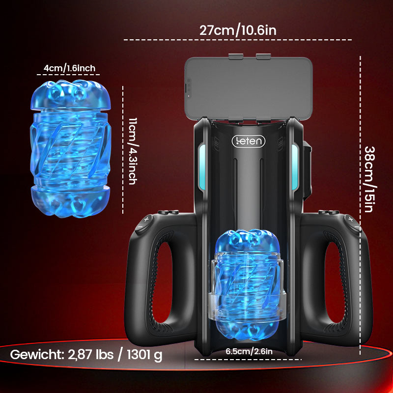 【Envío gratis】LETEN 10 Potente masturbador con motor de alta velocidad y soporte para teléfono