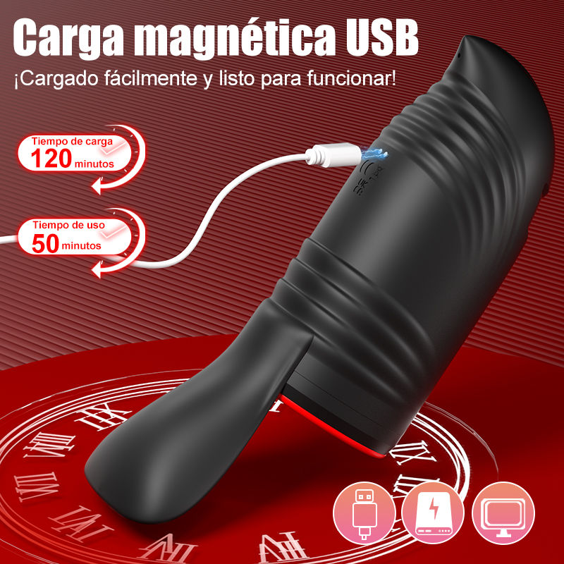 Cavallerist-10 Vibración 5 Chupada Oral 3 Torsión Giro Glande Entrenamiento + Masturbación