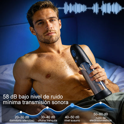 BathFun Pro - Bomba de entrenamiento por vacío con 9 niveles y control de presión por IA, pantalla LCD con visualización de presión en tiempo real, 58 dB