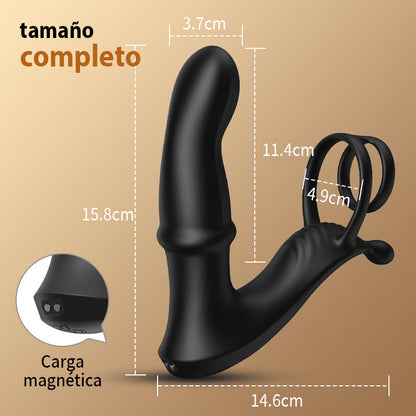 Cyclone - Masajeador de próstata con anillos dobles para una erección mejorada