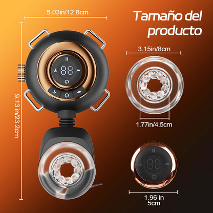 【Oferta relámpago: 30% DTO】Hazel - Masturbador Masculino Strap-On de Cintura Manos Libres con 9 Vibraciones, Balanceo y Empuje