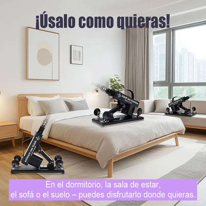 Placer supremo con la máquina sexual mejor valorada - 7 accesorios, empuje automático, amor anal
