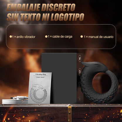 Dragon Thunder – Anillo para pene con 10 vibraciones, juguete de silicona de larga duración