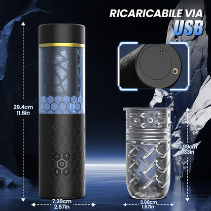 Vaso Masturbador Eléctrico Giratorio 6 Frecuencias 3 Velocidades DAOKE