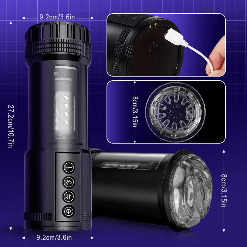 【Envío gratis】Eder 5 Chupar 5 Telescópico 10 Vibrador Sexo Oral Copa de Masturbación