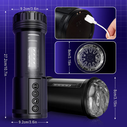 【New】Eder 5 Suck 5 Telescopic 10 Vibrator Oral Sex Masturbation Cup