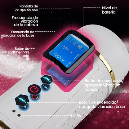 Throb - Entrenador de Resistencia Vibrante de Doble Extremo Retraso por Edging y Constructor de Endurance Masturbador Masculino