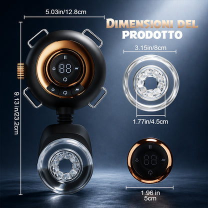 【Oferta relámpago: 30% DTO】Hazel - Wearable Male Masturbator 3-in-1 9 Thrusting Rotating Vibrating Sex Toy for Men Silicone Sleeve