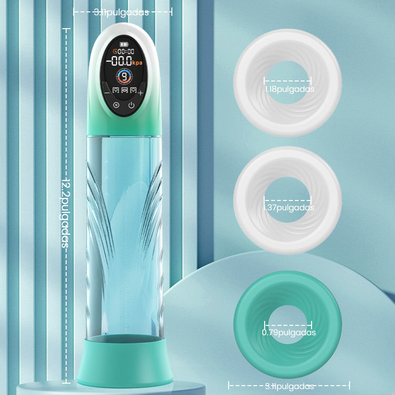 Green Pioneer - Bomba de Pene de Agua con 4 niveles de presión y 9 modos de succión y pantalla LCD