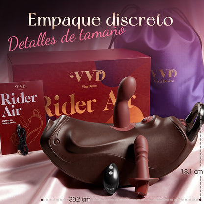 Máquina Sexual VVD Rider Air con Pistón, Doble Vibración y Accesorios | Manos Libres