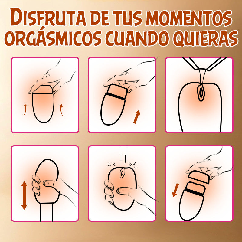 S-HANDE Sexo Oral Realista Masturbador Manual Portátil con Forma de Huevo Compañero de Orgasmos en Casa y de Viaje