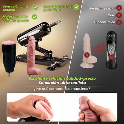 Blaze - Potente máquina de placer dual con empuje automático manos libres