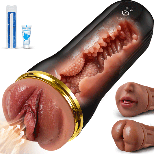 Bestvibe Pro‑ 3 fundas reemplazables, tres placeres únicos, masturbador masculino, 5 modos de succión & 10 modos de vibración