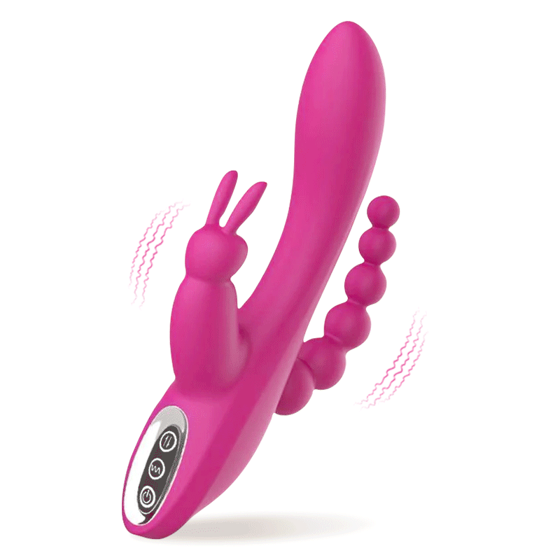 Vibrador Conejo 3 en 1 7 modos de vibración Punto G Estimulación Clitoral Ano