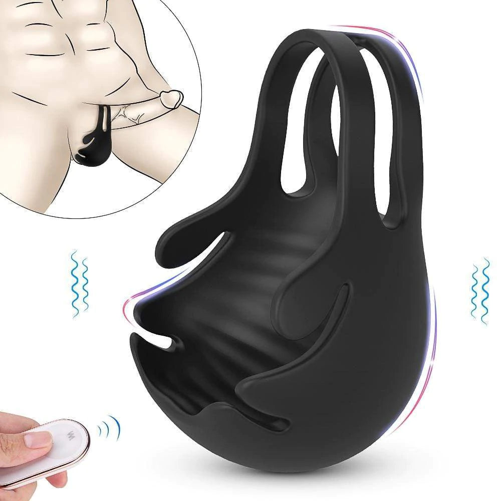 【HOT Preventa hasta el 10 de abril 】Anillos para el pene incluyendo los testículos 9 vibraciones S-Hand