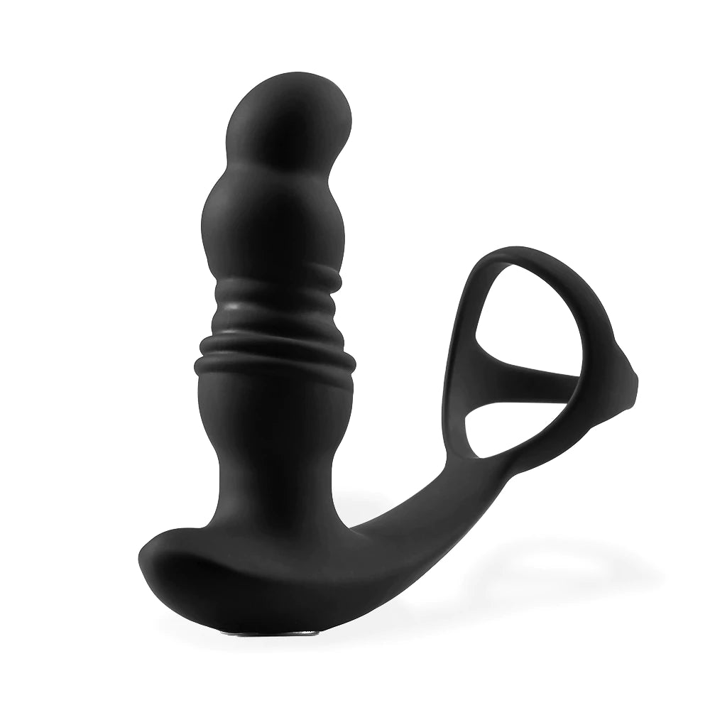 Vibrador anal de próstata MVP 7 vibrações + 3 retráteis + anel peniano