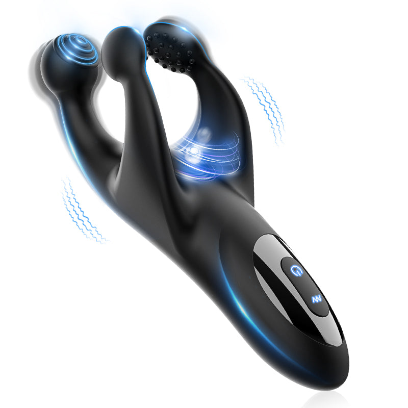 【NEW】Triple pulsation and vibration glans massager