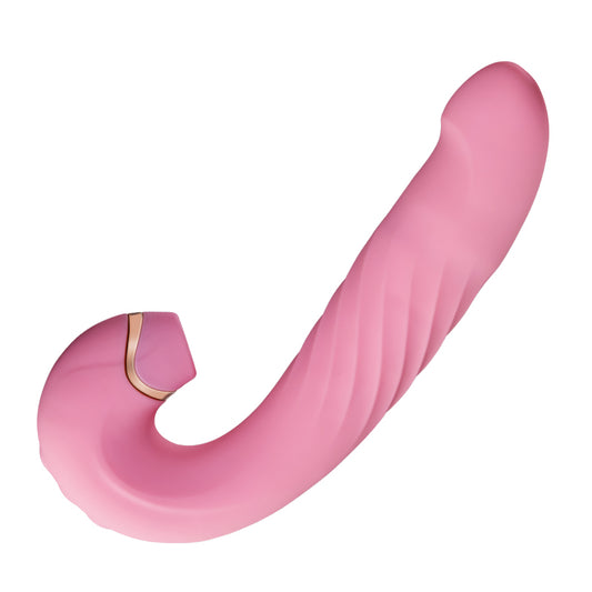 Vibrador multifrecuencia retráctil que vibra y chupa 3 en 1 multiestimulación
