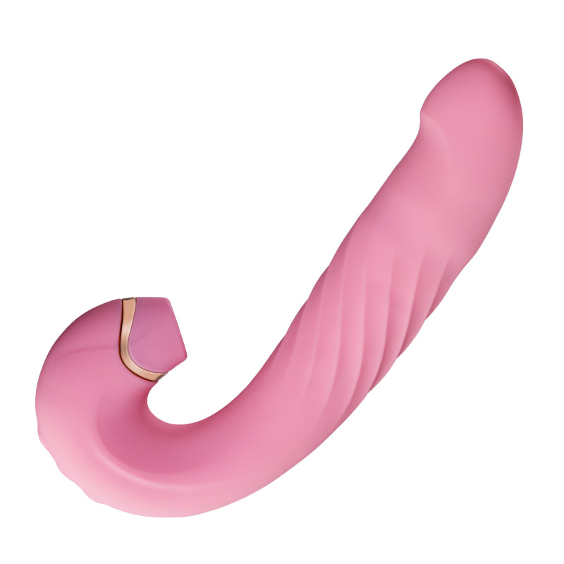 Vibrador multifrecuencia retráctil que vibra y chupa 3 en 1 multiestimulación