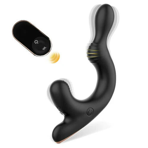 Remote controlled prostate massager with dual motors and strong high frequency vibrations