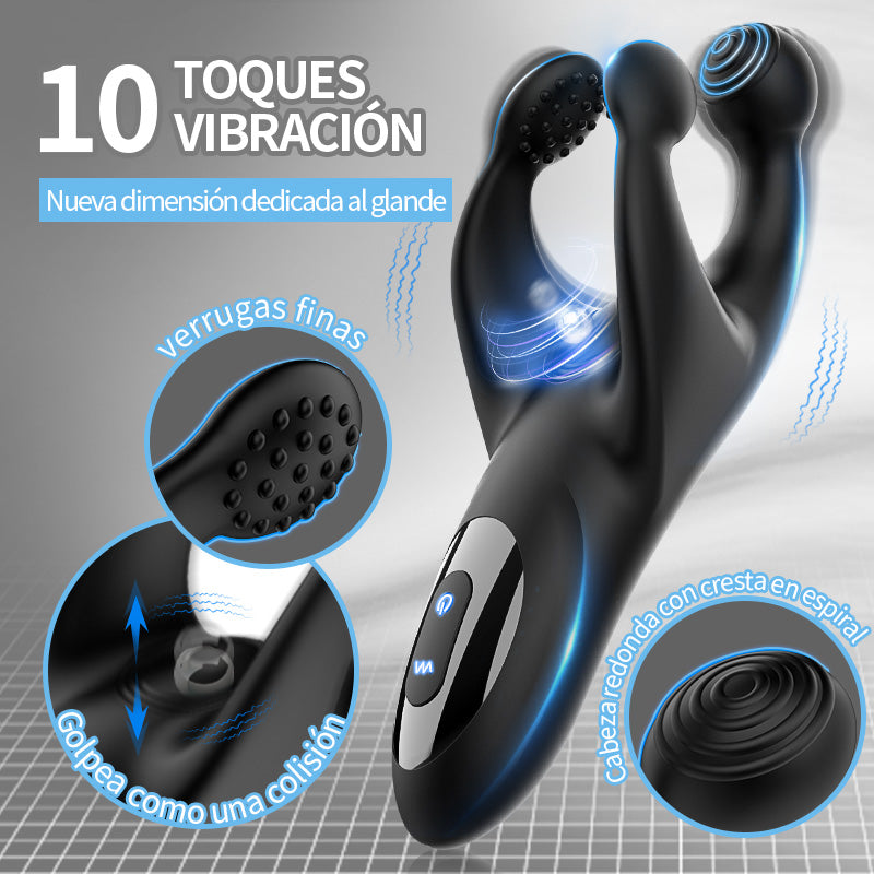 【NEW】Triple pulsation and vibration glans massager
